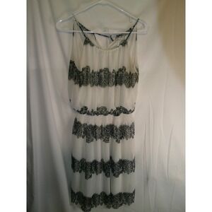 Enfocus Studio Dress Black Lace Trim Sleeveless Casual‎ White Size 10